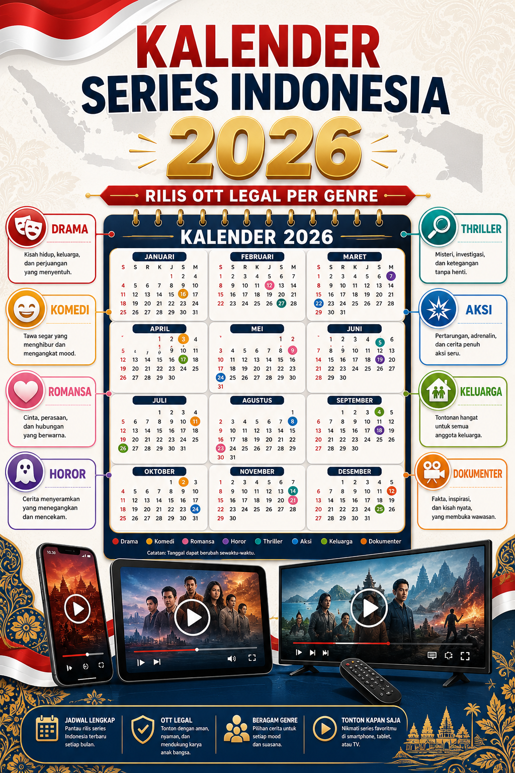 Kalender Series Indonesia Terbaru 2026: Rilis OTT Legal per Genre - series